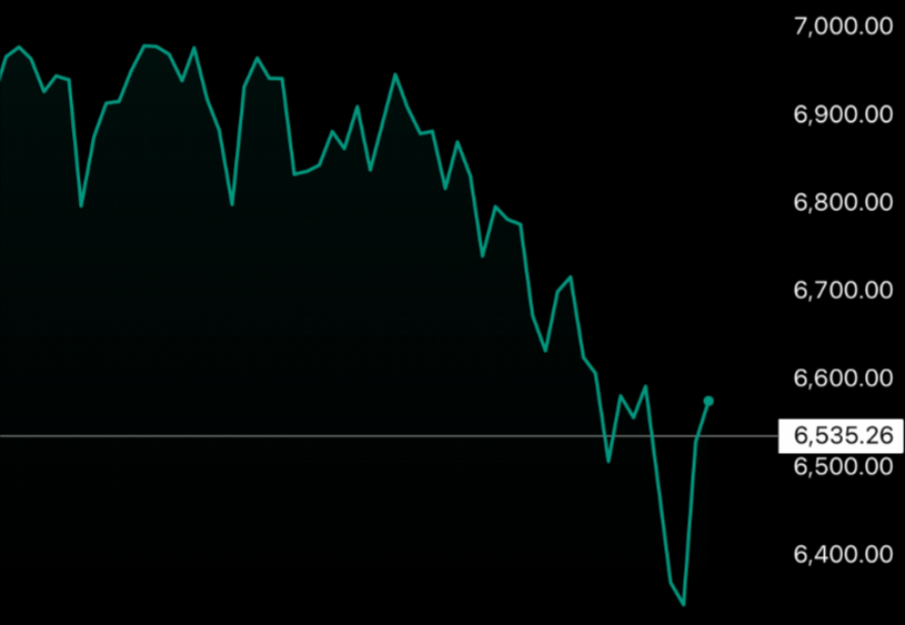 Ilustracao sobre a carteira a cair mais do que o S&P 500 e depois a recuperar