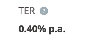 Screenshot do indice de despesas TER de um ETF no JustETF