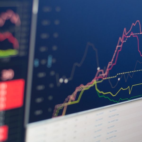 Financial chart showing stock prices