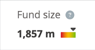 Screenshot do tamanho do fundo (fund size) de um ETF no JustETF